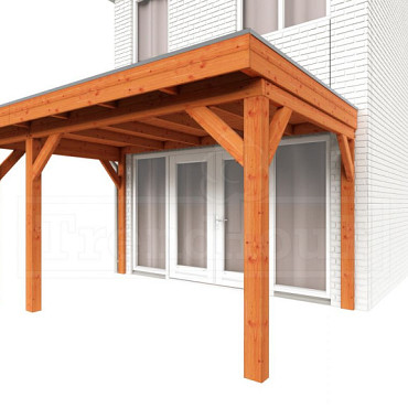 Aanbouwveranda Ancona 4150x3300x2600mm (bxdxh) links