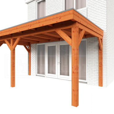 Aanbouwveranda Ancona 4950x3300x2600mm (bxdxh) links