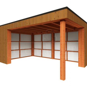 Buitenverblijf Capri 4900x3750x2550mm (bxdxh) model links alleen constructie