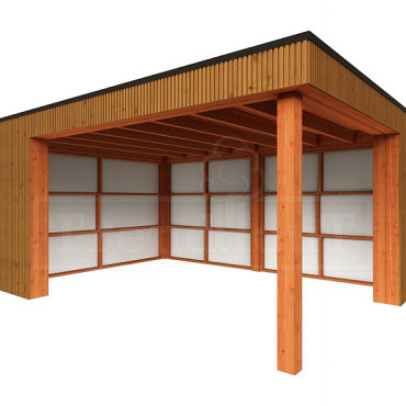 Buitenverblijf Capri 4900x4250x2550mm (bxdxh) model links alleen constructie