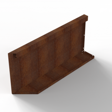 Plantenbak Module+ Uitwendig hoekpaneel (B) 90x42cm Rechts Corten