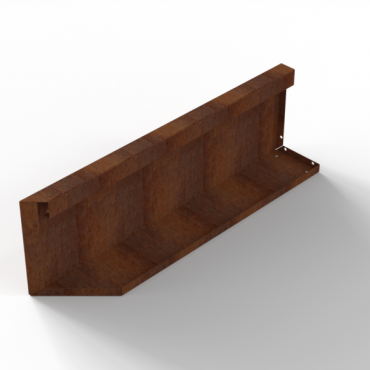 Plantenbak Module+ Uitwendig hoekpaneel (B) 90x28cm Rechts Corten