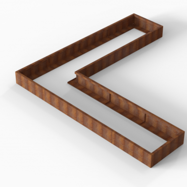 Plantenbak Module+ Corten 360x360x28cm (90cm diep)