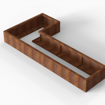 Plantenbak Module+ Corten 240x120x28cm (60cm diep)