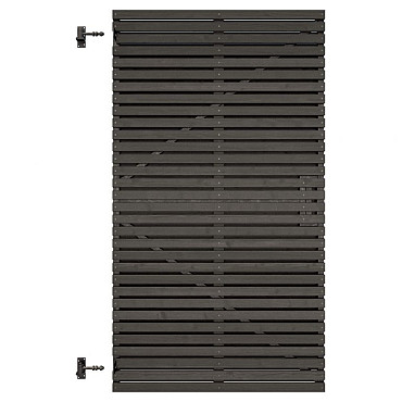 Grenen geschaafd latten deur op verstelbaar frame, horizontaal, 178x99x5cm zwart gespoten
