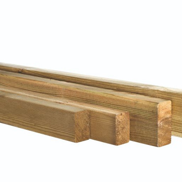 Grenen geschaafde regel 4,4x9,5x500cm groen geïmpregneerd