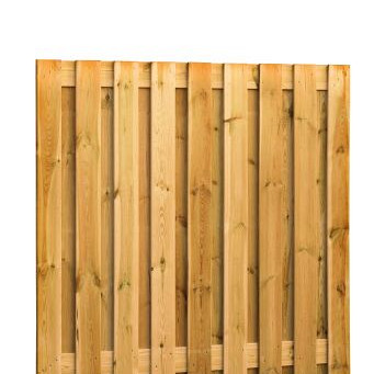 Grenen geschaafd plankenscherm 19-planks 15mm 180x180cm verticaal recht groen geïmpregneerd