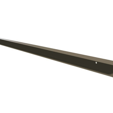 Stalen U-profiel met structuur poedercoating t.b.v. H-gleufpaal, 3,5 x 4 x 220 cm, kwartsgrijs RAL70