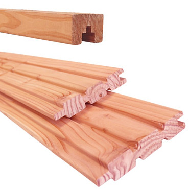 Bouwpakket Plankenscherm 2-zijdig triple profiel Douglas 187x224cm onbehandeld.