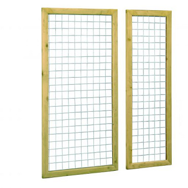 Grenen betonijzertrellis met maas 75x75cm in Raamwerk 44x68cm 60x180cm groen geïmpregneerd