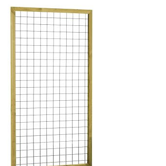 Eco gaastrellis met maas 7,5x7,5cm in grenen Raamwerk 4,5x4,5cm 90x180cm groen geïmpregneerd