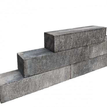 Blockstone stapelblok Small 12x12x60cm Grijs-Zwart