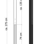 Lichtgewicht betonpaal met diamantkop ongecoat 8,5x8,5x275cm, tussenpaal, grijs.