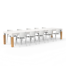 One To Sit Borra Dining Wooden Legs 4000x1000x760mm (TBW400)