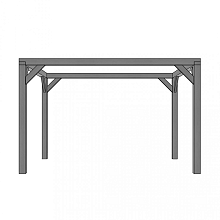 Vuren houtpakket 300x400cm, zwart gedompeld, tbv strak schaduwdoek 292x392cm