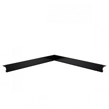 Aluminium daktrim binnenhoek, 4,5 x 4,5 x 40 cm, zwart RAL 9005.