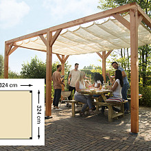 Douglas houtpakket 324x324cm tbv schaduwdoek 290x300cm kleurloos geïmpregneerd