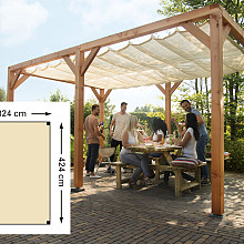 Douglas houtpakket 324x424cm tbv schaduwdoek 290x400cm kleurloos geïmpregneerd
