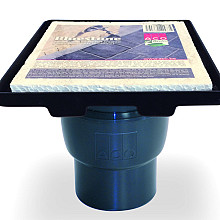 ACO Vloerput Bluestone 20x20cm kunststof opzetstuk incl stankslot, onderuitlaat 110mm