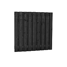 Grenen geschaafd plankenscherm 19-planks 15mm 180x180cm zwart gedompeld