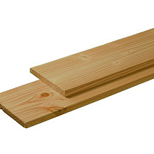 Douglas Plank 1 zijde geschaafd 1 zijde fijnbezaagd 2,8x24,5x400cm groen geïmpregneerd