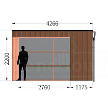 Buitenverblijf Capri 4250x4250x2550mm (bxdxh) model links alleen constructie