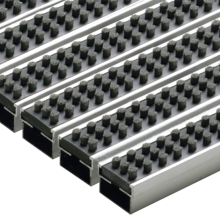 Aluminium met casetteborstel, zwart L=1000mm B=500mm H=20mm