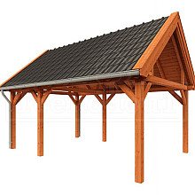 Buitenverblijf Zadeldak XL 5900x4400x4250mm (bxdxh)