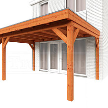 Aanbouwveranda Ancona 4800x3900x2600mm (bxdxh) links