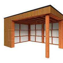 Buitenverblijf Capri 4250x3750x2550mm (bxdxh) model links alleen constructie