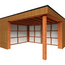 Buitenverblijf Capri 4250x4250x2550mm (bxdxh) model links alleen constructie