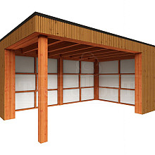 Buitenverblijf Capri 4900x3750x2550mm (bxdxh) model rechts alleen constructie