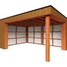 Buitenverblijf Capri 4900x4250x2550mm (bxdxh) model links alleen constructie