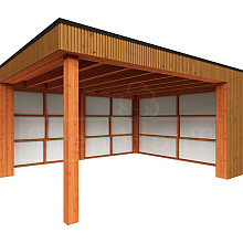 Buitenverblijf Capri 4900x4900x2550mm (bxdxh) model rechts alleen constructie