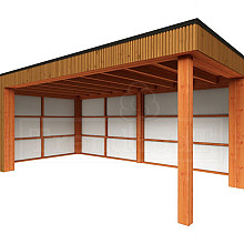 Buitenverblijf Capri 6100x3750x2550mm (bxdxh) model links alleen constructie