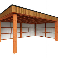 Buitenverblijf Capri 6100x4900x2550mm (bxdxh) model rechts alleen constructie