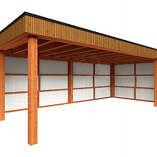 Buitenverblijf Capri 7200x3750x2550mm (bxdxh) model rechts alleen constructie