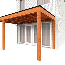 Aanbouwveranda Modena 4050x3000x2700mm (bxdxh) links