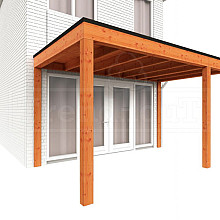 Aanbouwveranda Modena 4050x3000x2700mm (bxdxh) rechts