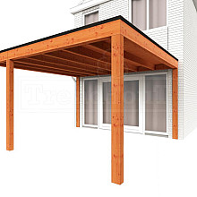 Aanbouwveranda Modena 4050x4850x2700mm (bxdxh) links