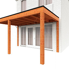 Aanbouwveranda Modena 4300x3000x2700mm (bxdxh) links