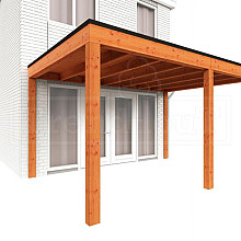 Aanbouwveranda Modena 4300x3650x2700mm (bxdxh) rechts