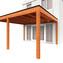 Aanbouwveranda Modena 4300x4850x2700mm (bxdxh) links