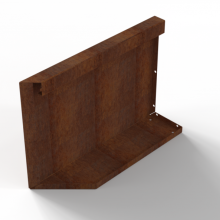 Component Module+ Uitwendig hoekpaneel-Rechts (B) 60x42cm Corten