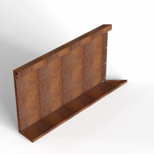 Component Module+ Inwendig hoekpaneel-Links (C) 90x56cm Corten