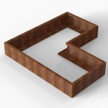 Plantenbak Module+ Corten 180x180x28cm (90cm diep)