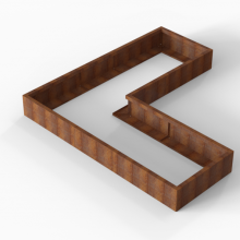 Plantenbak Module+ Corten 240x240x28cm (90cm diep)