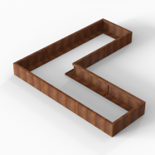 Plantenbak Module+ Corten 270x270x28cm (90cm diep) Corten