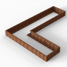 Plantenbak Module+ Corten 360x270x28cm (90cm diep)