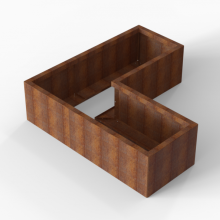 Plantenbak Module+ Corten 150x150x42cm (60cm diep) Corten